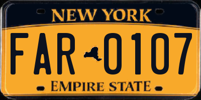 NY license plate FAR0107