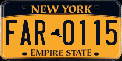 NY license plate FAR0115