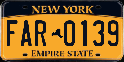 NY license plate FAR0139