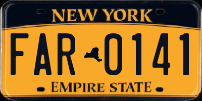 NY license plate FAR0141