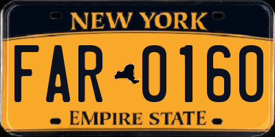 NY license plate FAR0160