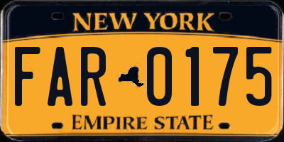 NY license plate FAR0175