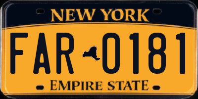 NY license plate FAR0181