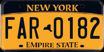 NY license plate FAR0182