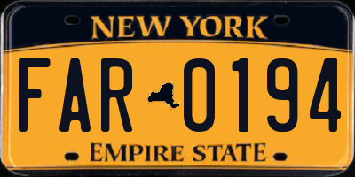 NY license plate FAR0194