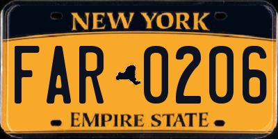 NY license plate FAR0206