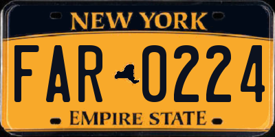 NY license plate FAR0224