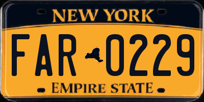 NY license plate FAR0229