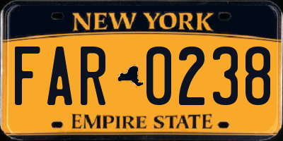 NY license plate FAR0238