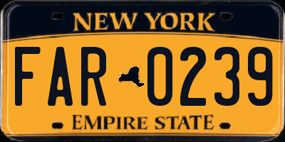 NY license plate FAR0239