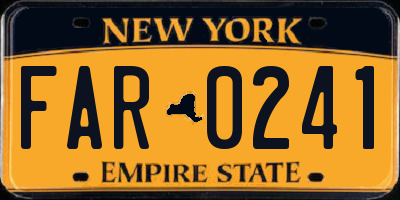 NY license plate FAR0241