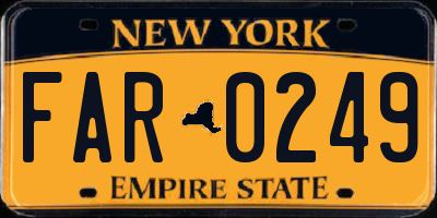 NY license plate FAR0249