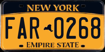 NY license plate FAR0268