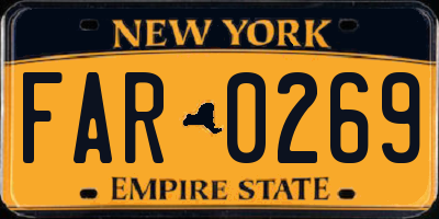 NY license plate FAR0269