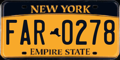 NY license plate FAR0278
