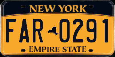 NY license plate FAR0291
