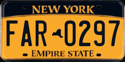NY license plate FAR0297
