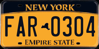 NY license plate FAR0304
