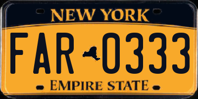 NY license plate FAR0333