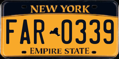 NY license plate FAR0339