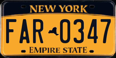 NY license plate FAR0347