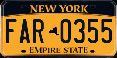 NY license plate FAR0355