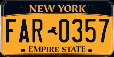 NY license plate FAR0357