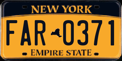 NY license plate FAR0371