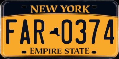 NY license plate FAR0374
