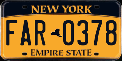 NY license plate FAR0378