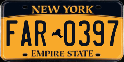 NY license plate FAR0397