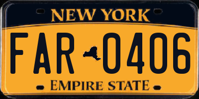 NY license plate FAR0406