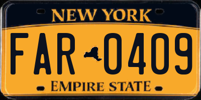NY license plate FAR0409
