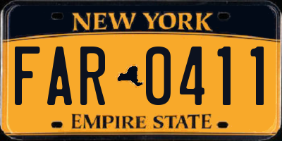 NY license plate FAR0411