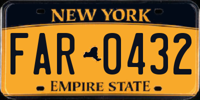 NY license plate FAR0432