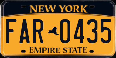 NY license plate FAR0435