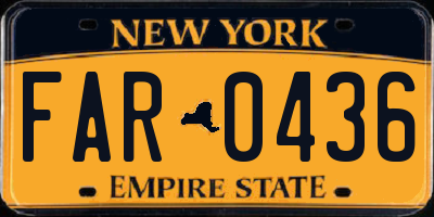 NY license plate FAR0436
