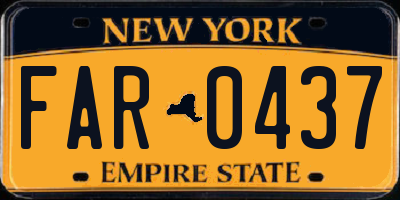 NY license plate FAR0437