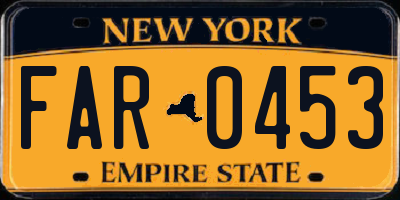 NY license plate FAR0453
