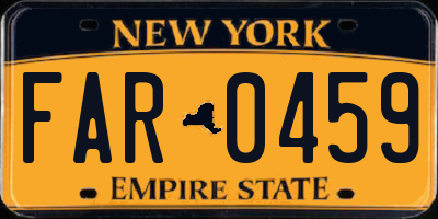 NY license plate FAR0459