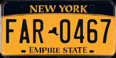 NY license plate FAR0467