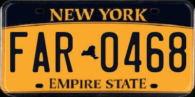 NY license plate FAR0468