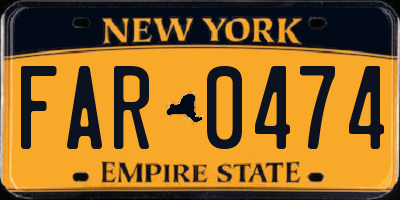 NY license plate FAR0474