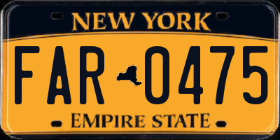 NY license plate FAR0475