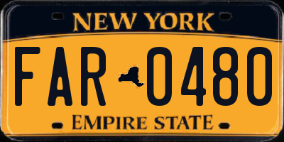 NY license plate FAR0480