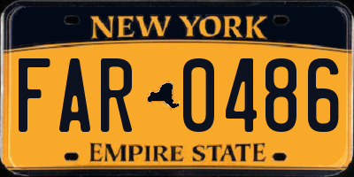 NY license plate FAR0486