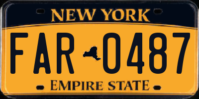 NY license plate FAR0487