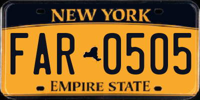 NY license plate FAR0505