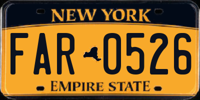 NY license plate FAR0526