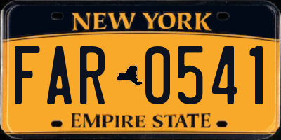 NY license plate FAR0541